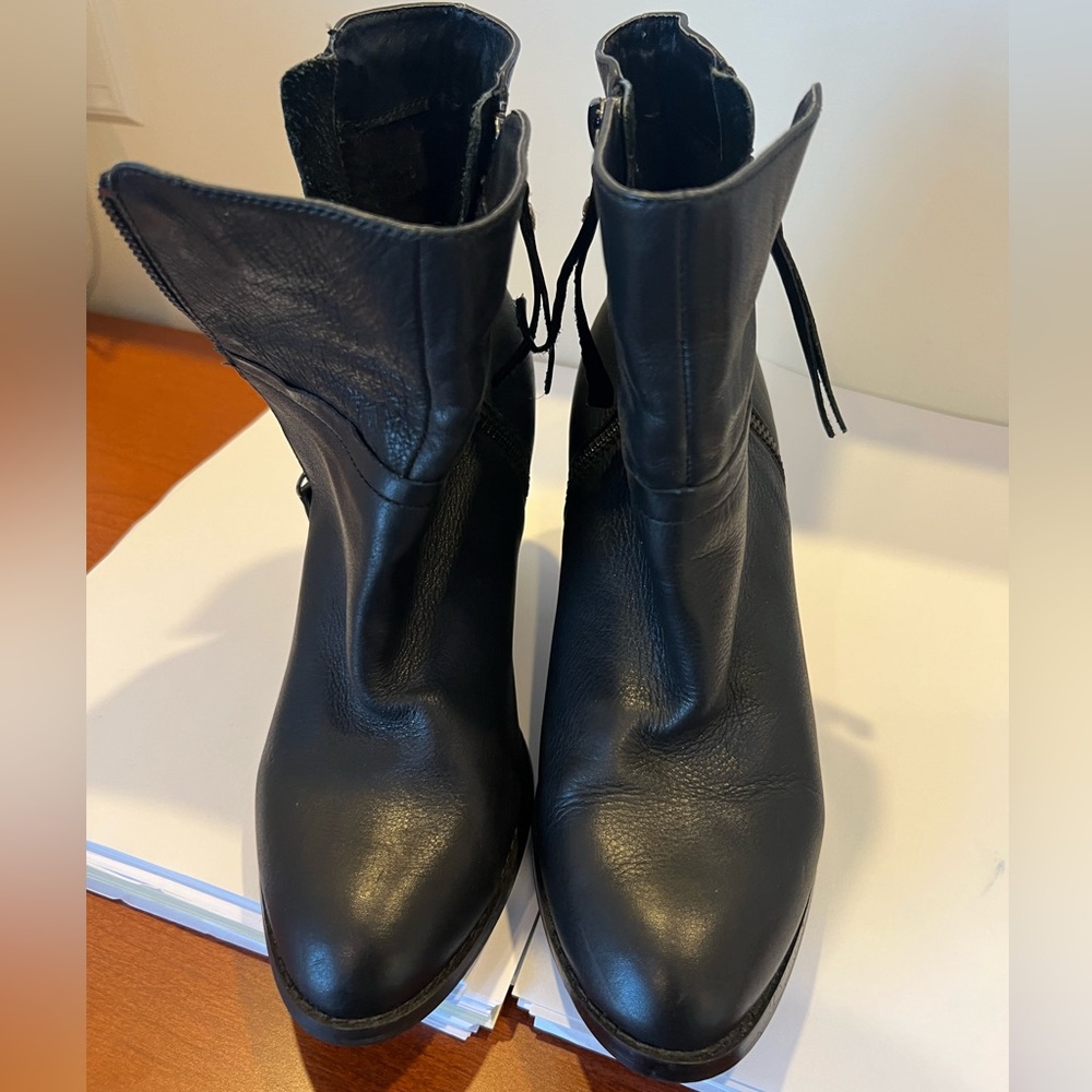 Kelsi Dagger Brooklyn KDB black leather booties